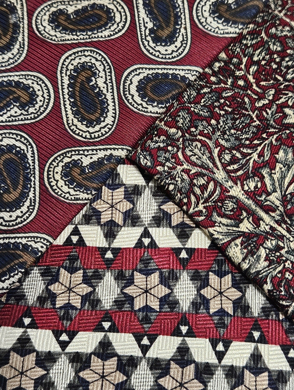 6 Misc. Name Brand Men's Silk Polyester Nylon Red Brown Multi-Colored Neck Ties - Picture 16 of 16